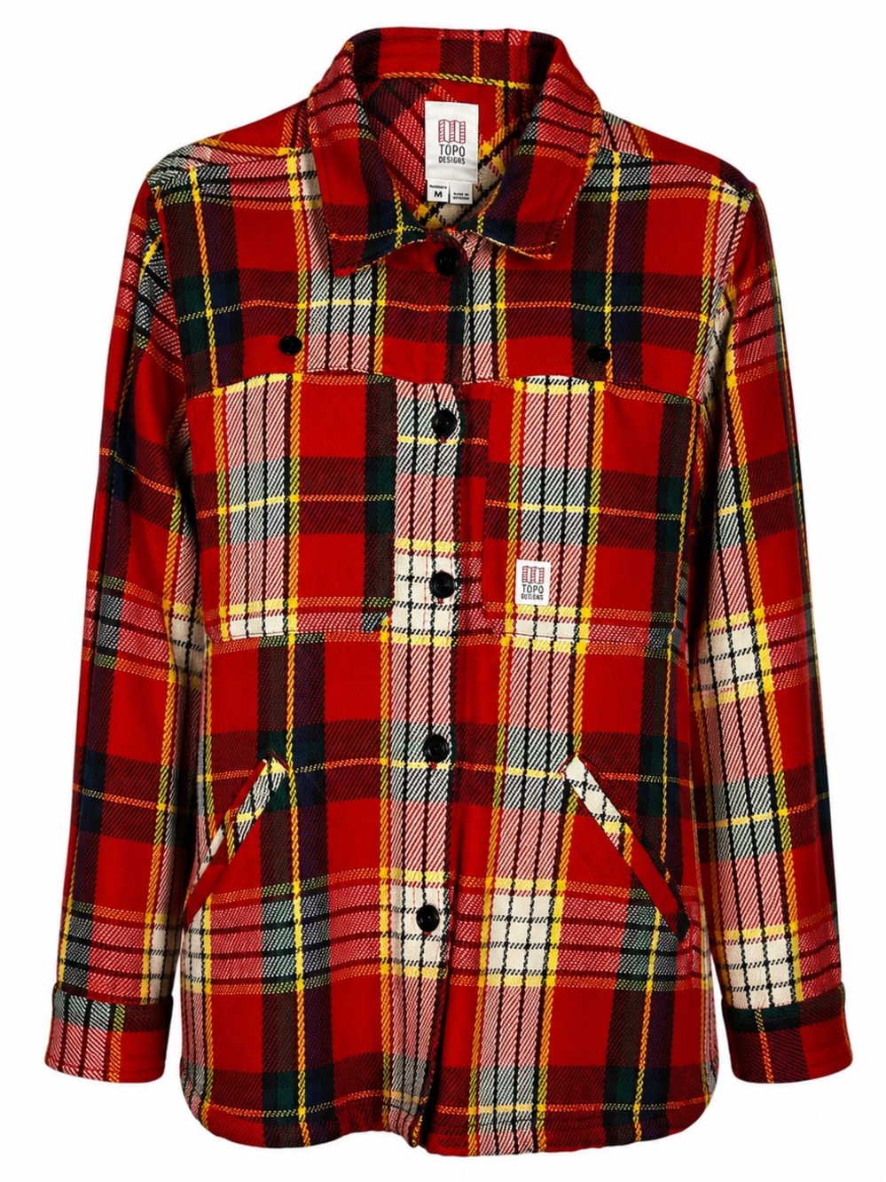 Topo Designs Mountain Shirt Jacket Plaid Flannel Red Women's Medium